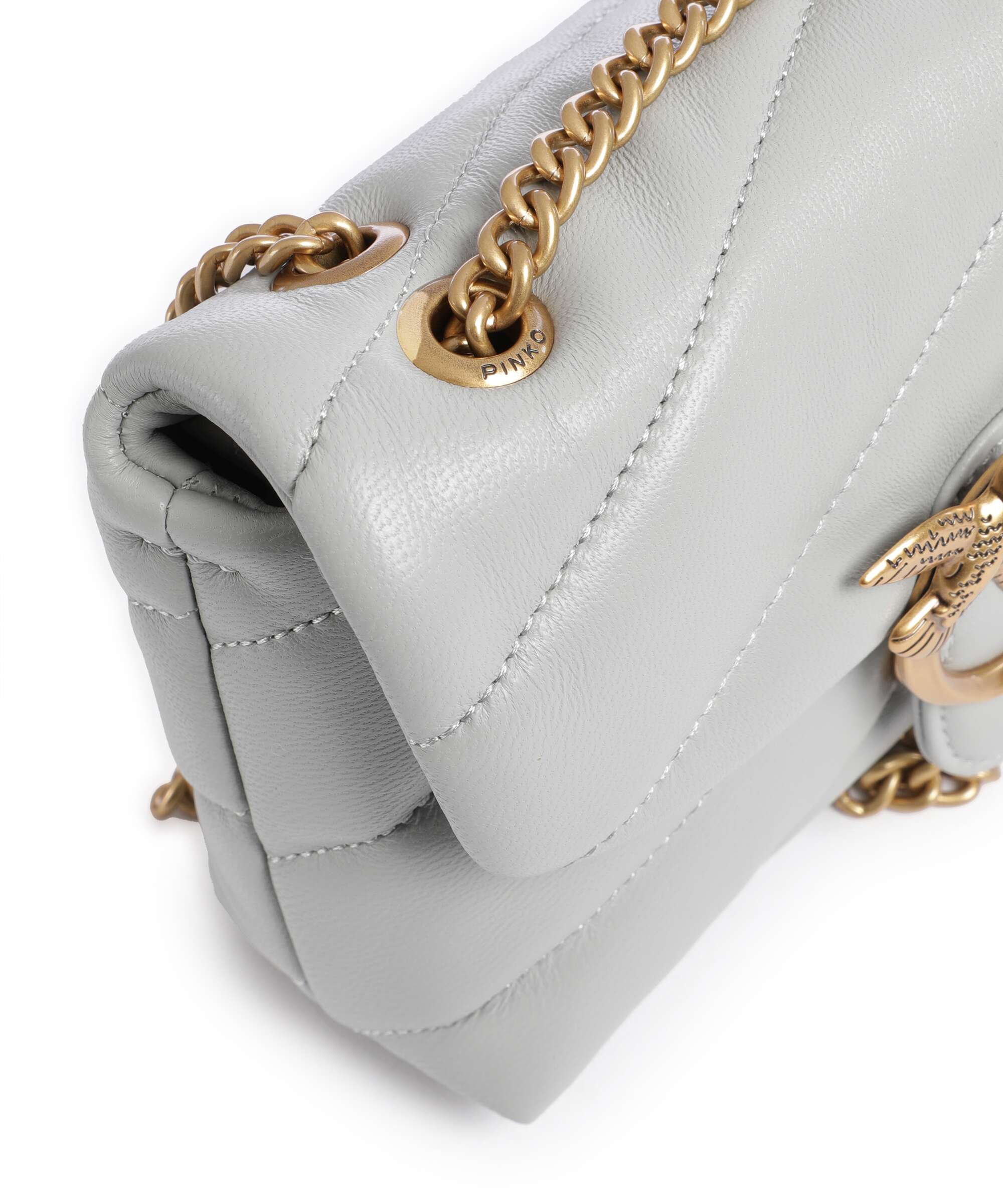 Pinko Love Puff Baby Sac porté épaule grigio perla/antique gold - Image 5