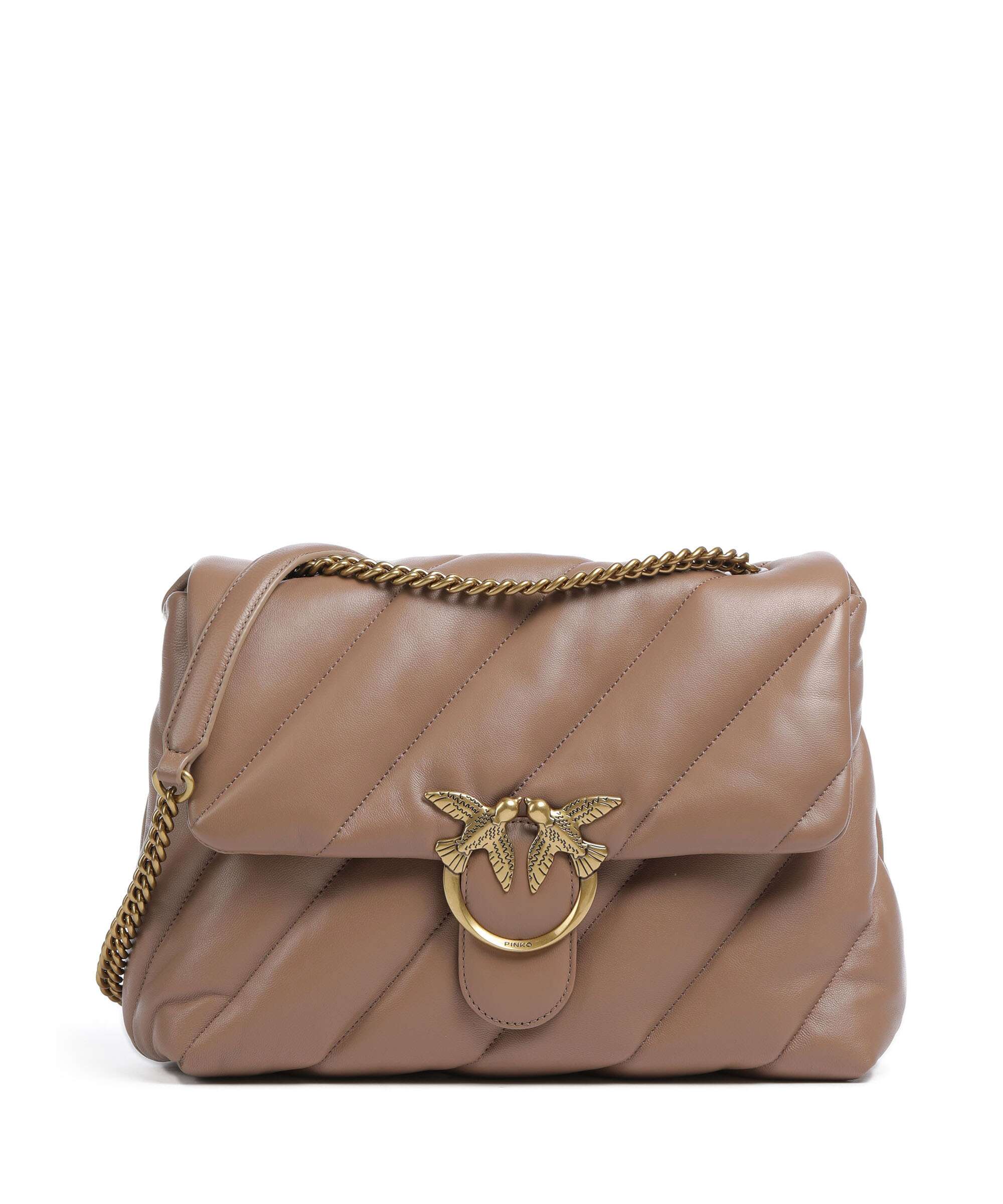 Pinko Love Puff Big Sac porté épaule biscotto zenzero/antique gold