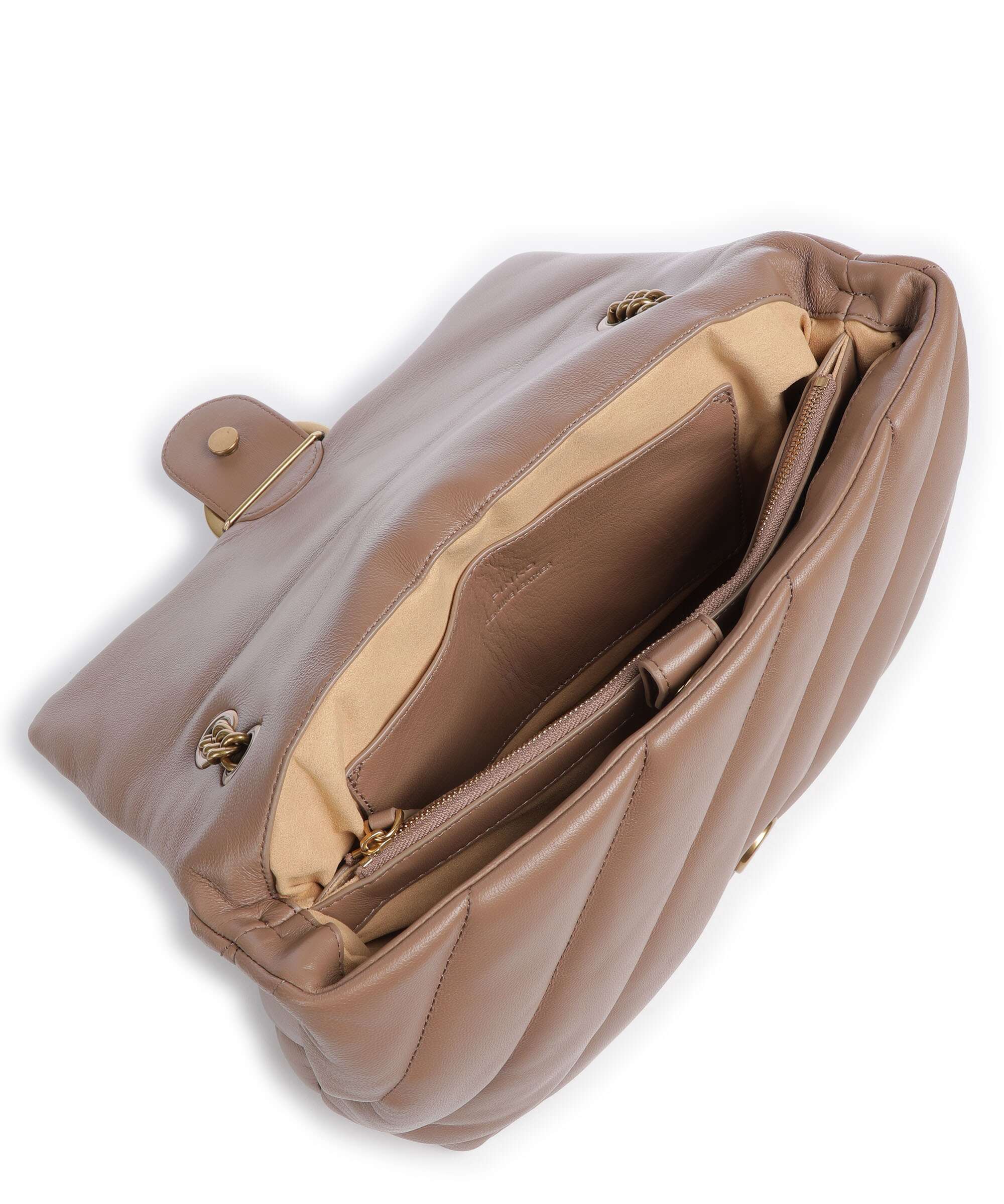 Pinko Love Puff Big Sac porté épaule biscotto zenzero/antique gold - Image 5
