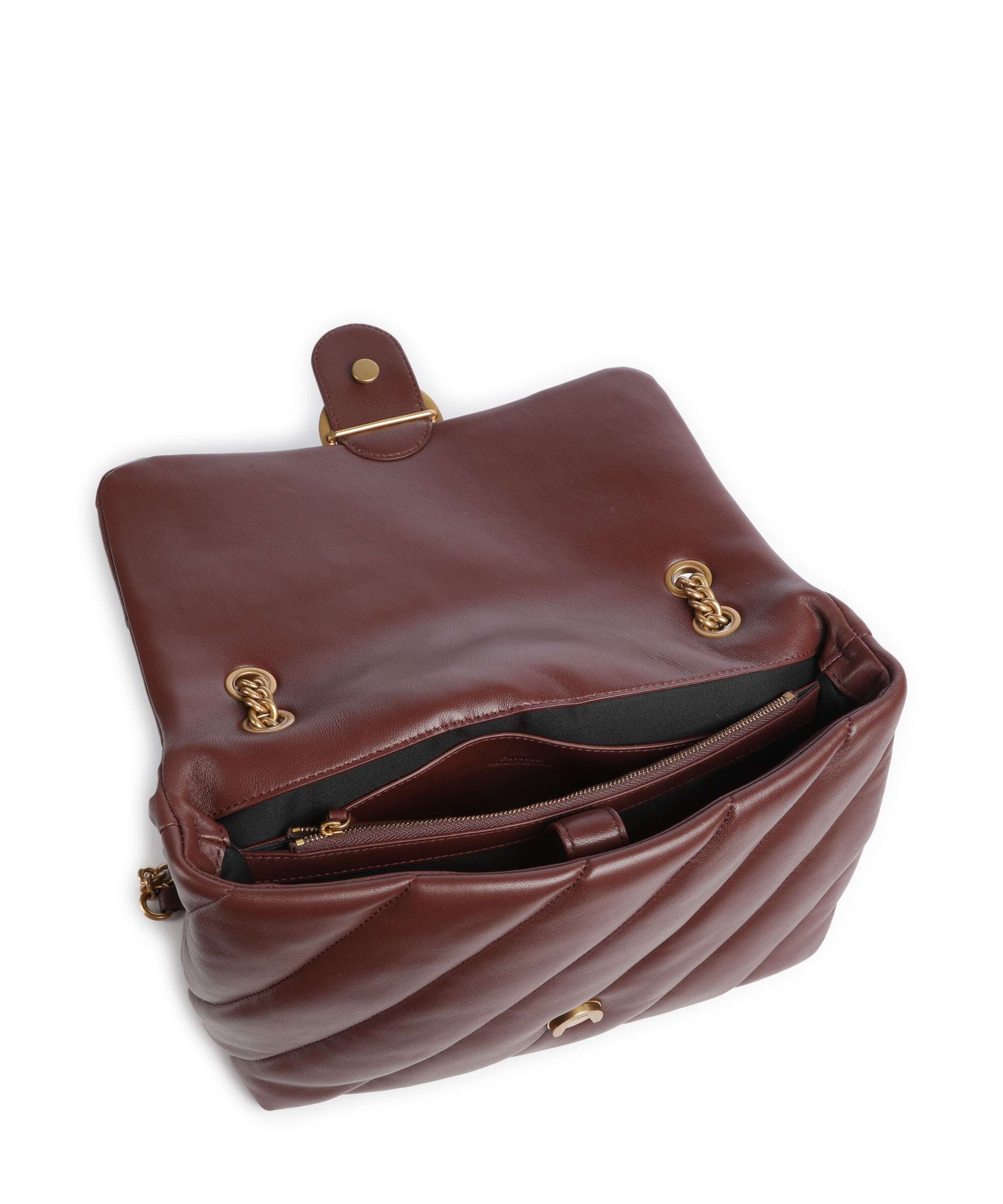 Pinko Love Puff Big Sac porté épaule burgundy wine/antique gold - Image 5