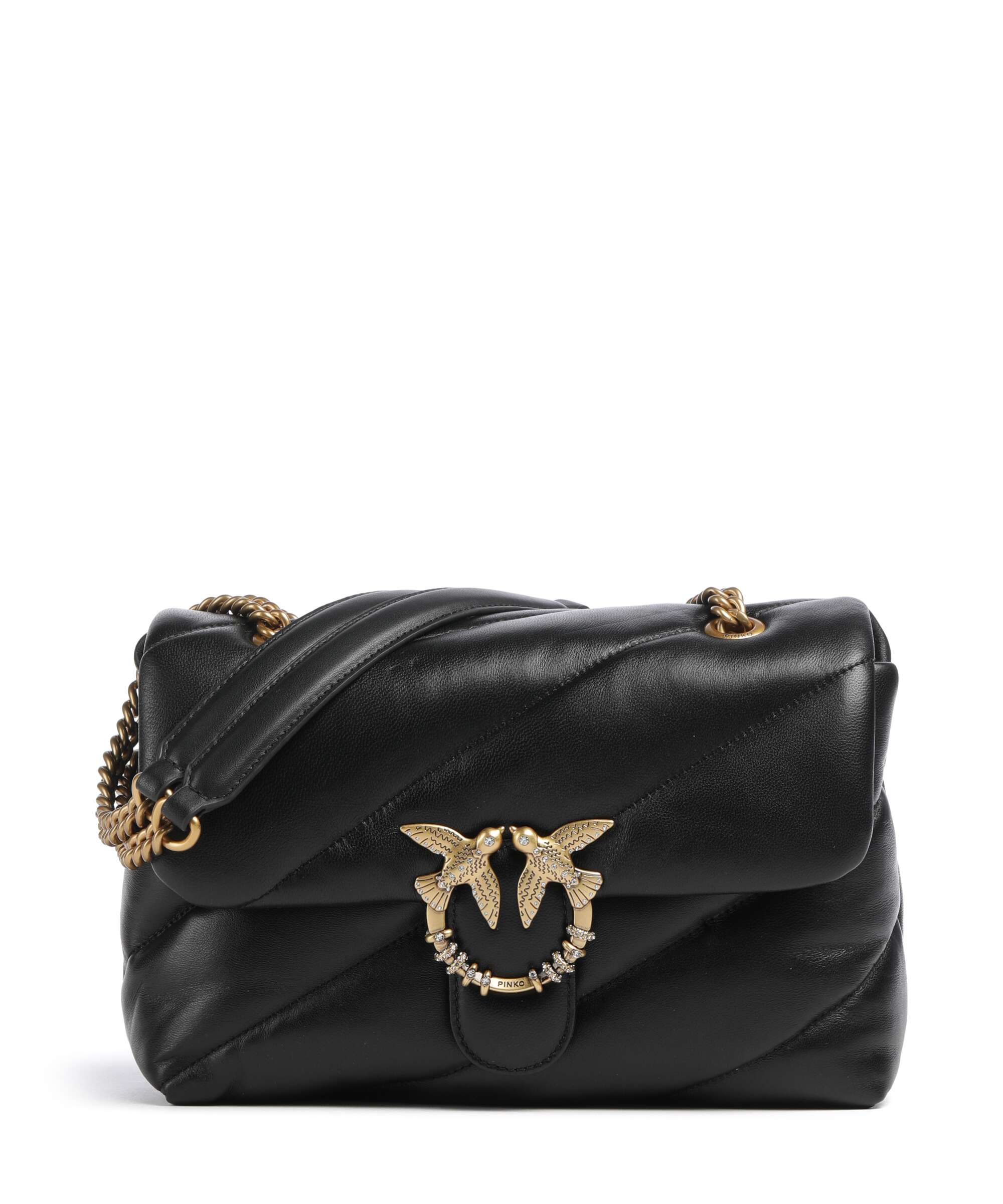 Pinko Love Puff Classic New Buckle Sac porté épaule nero/antique gold