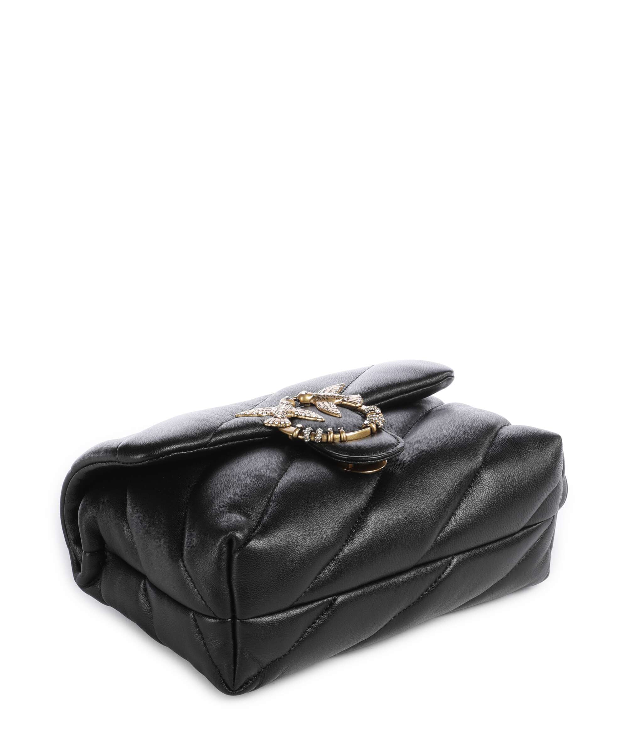 Pinko Love Puff Mini New Buckle Sac porté épaule nero/antique gold - Image 5