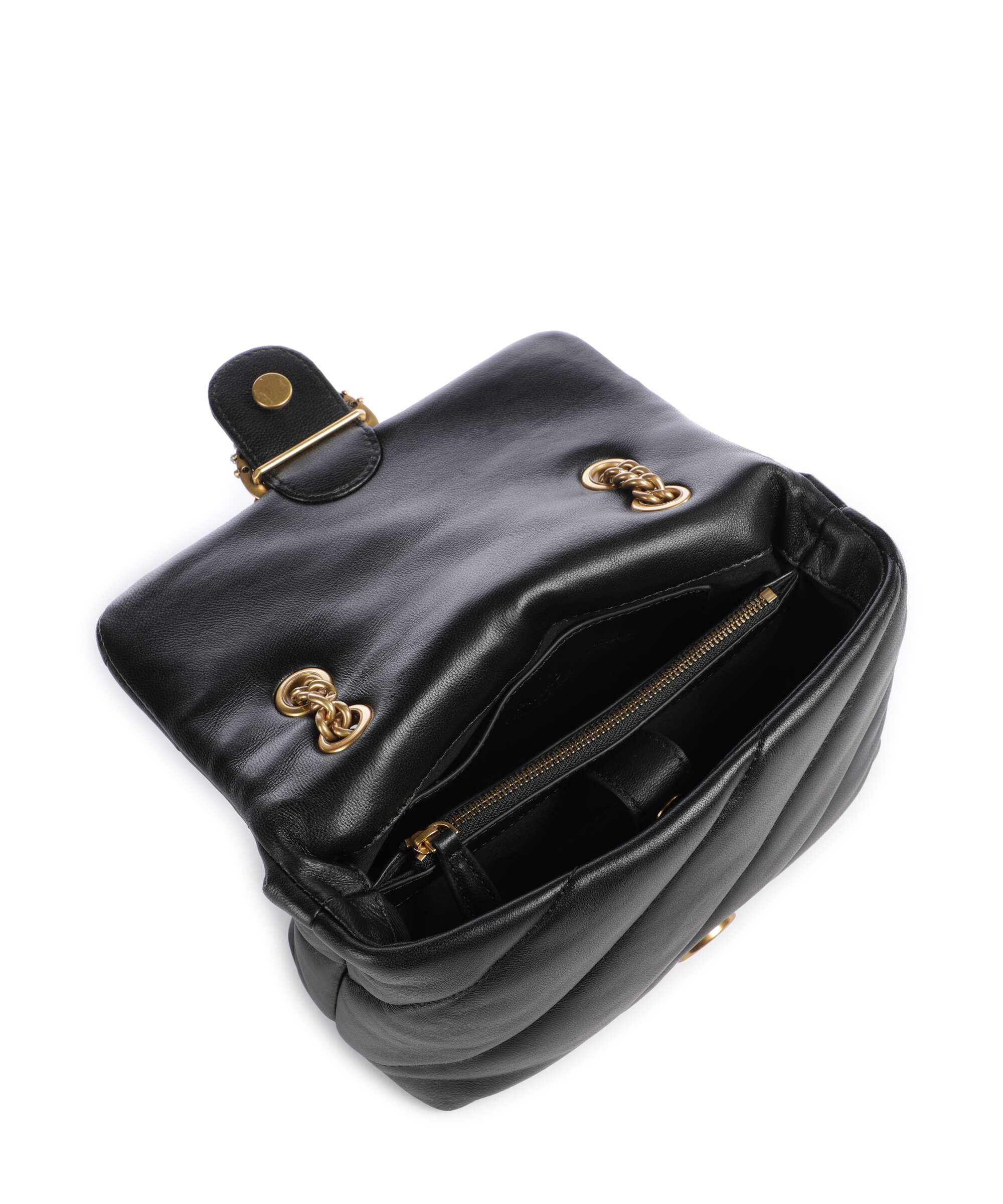Pinko Love Puff Mini New Buckle Sac porté épaule nero/antique gold - Image 6