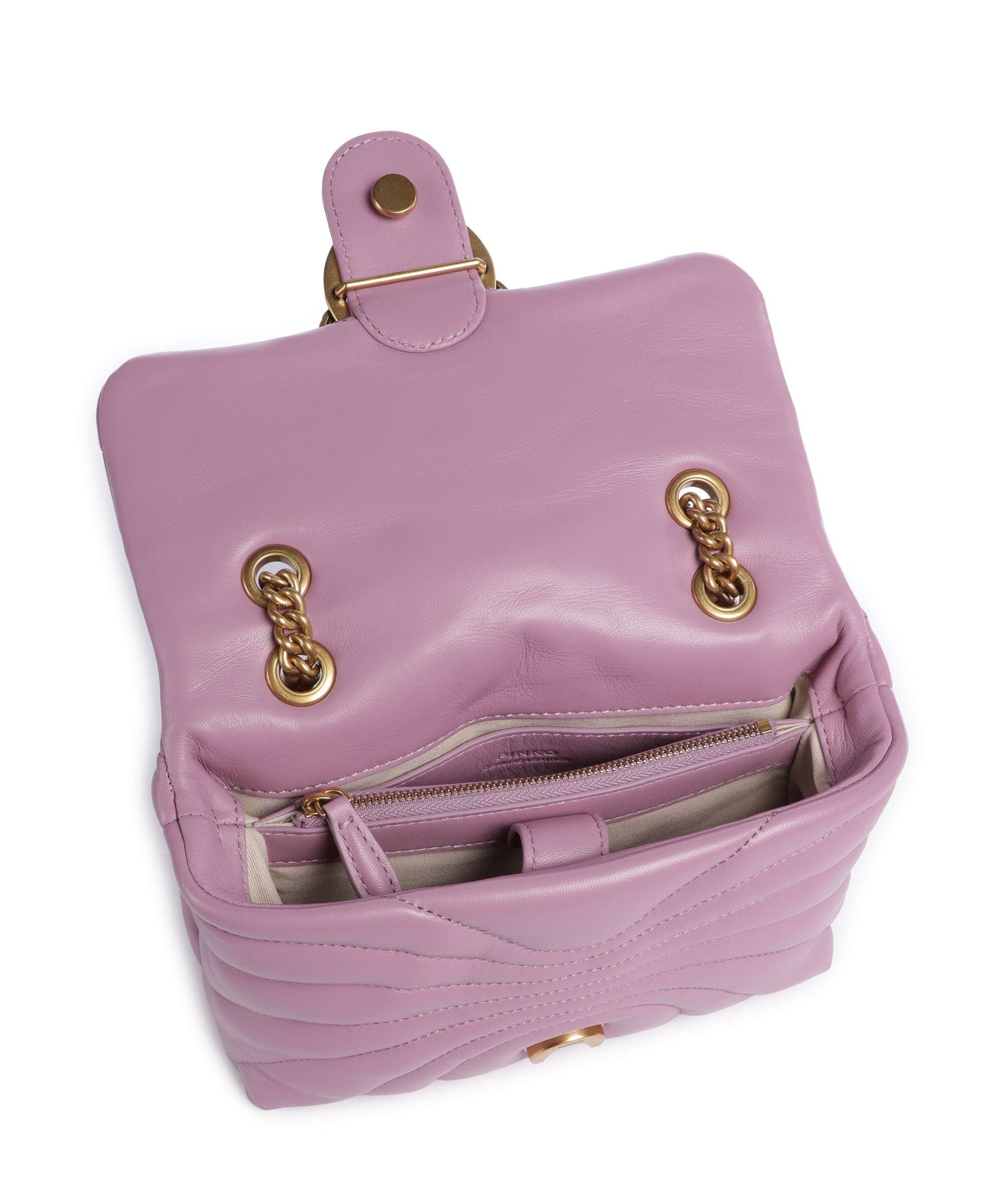 Pinko Love Puff Mini Sac porté épaule lilla/antique gold - Image 7