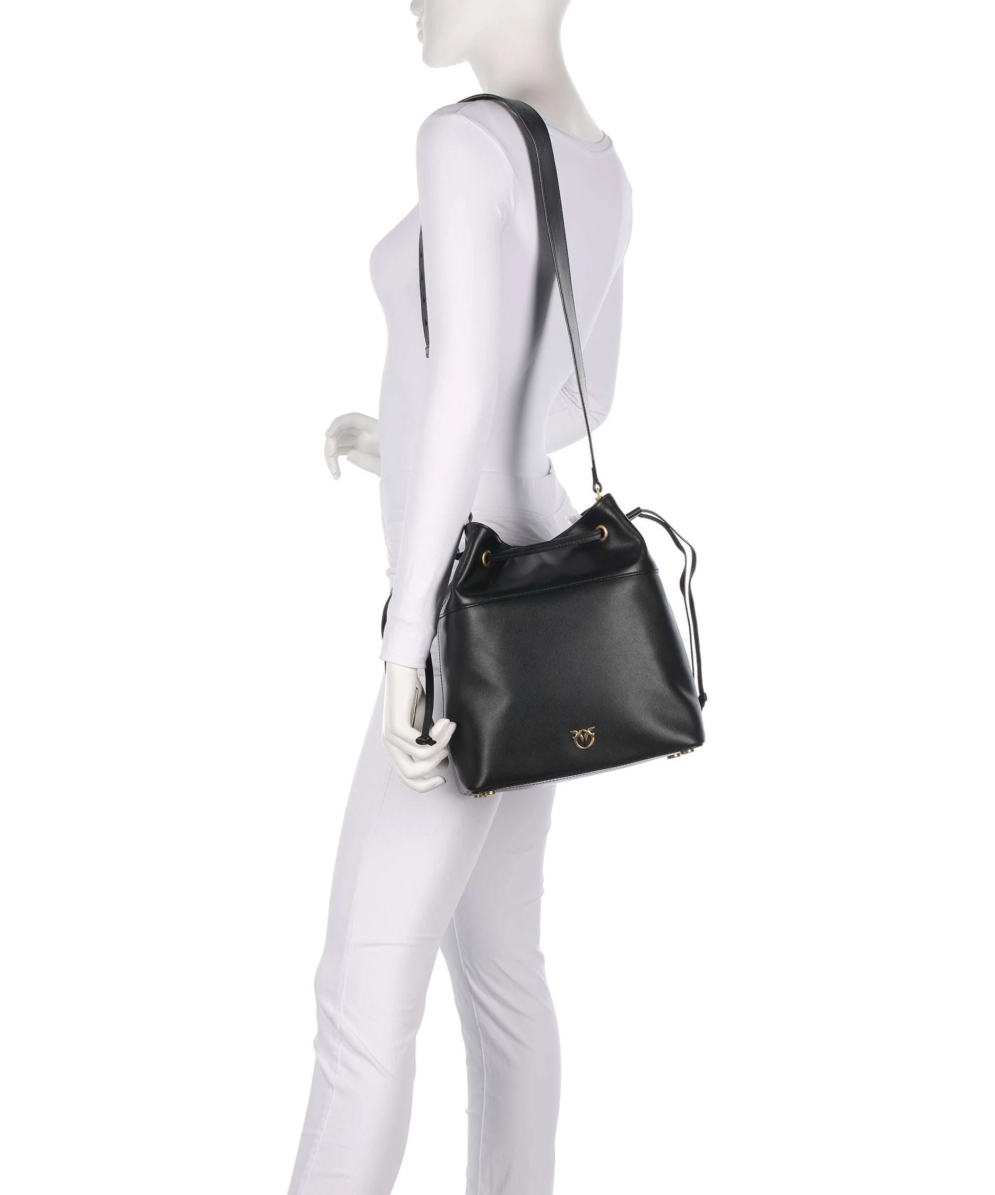 Pinko Secchiello Classic Sac seau nero/antique gold - Image 3