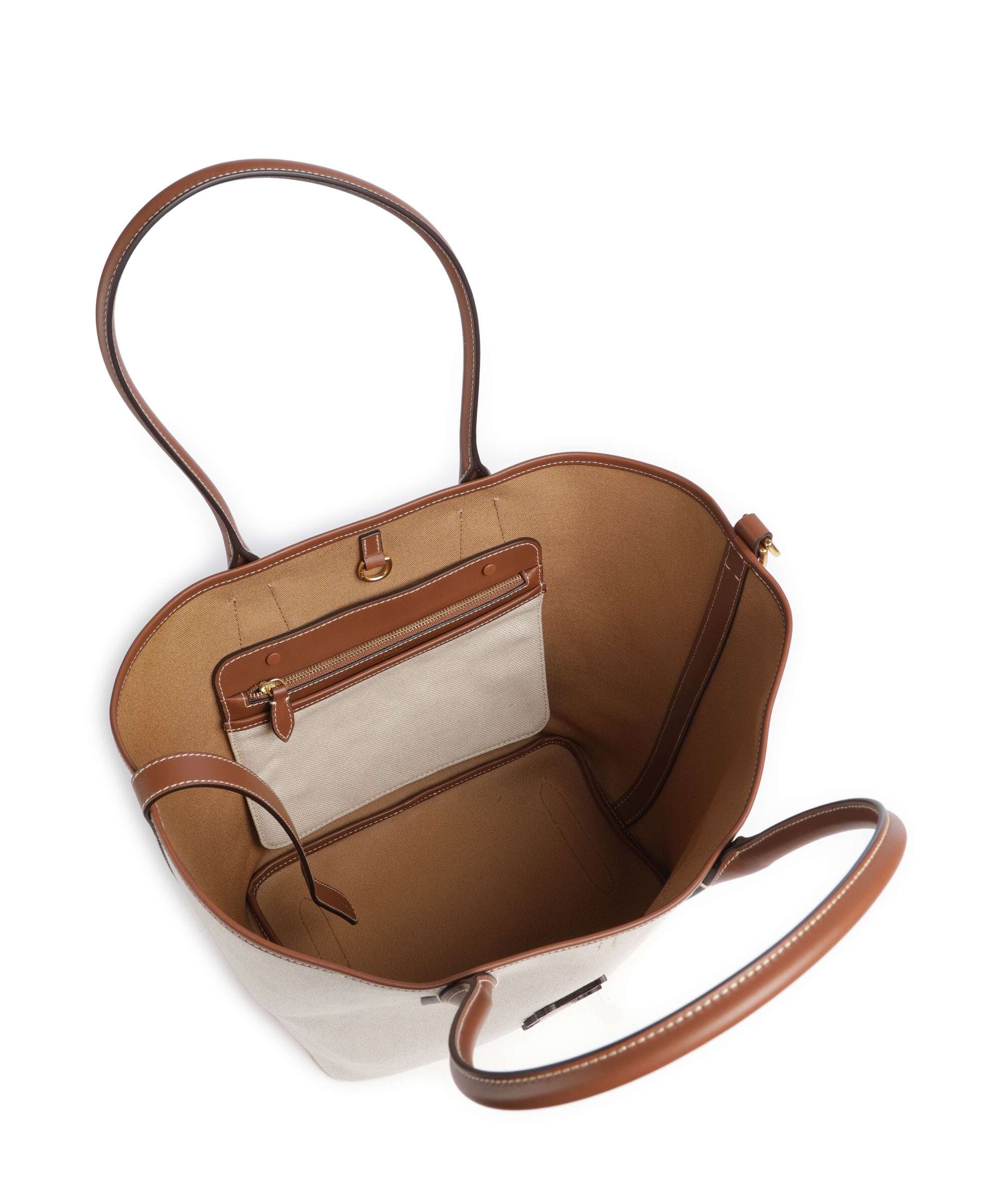 Polo Ralph Lauren Bellport Medium Cabas natural/cuoio - Image 6
