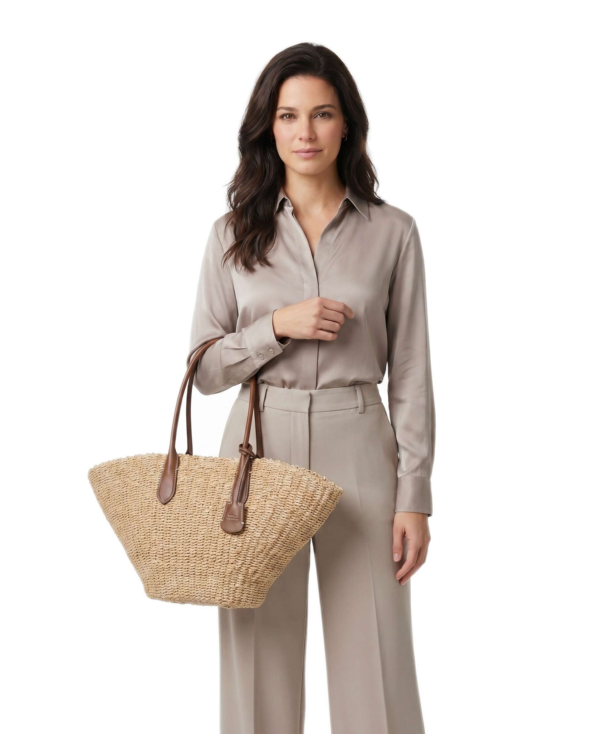 Polo Ralph Lauren Bellport Medium Cabas natural/cuoio - Image 3