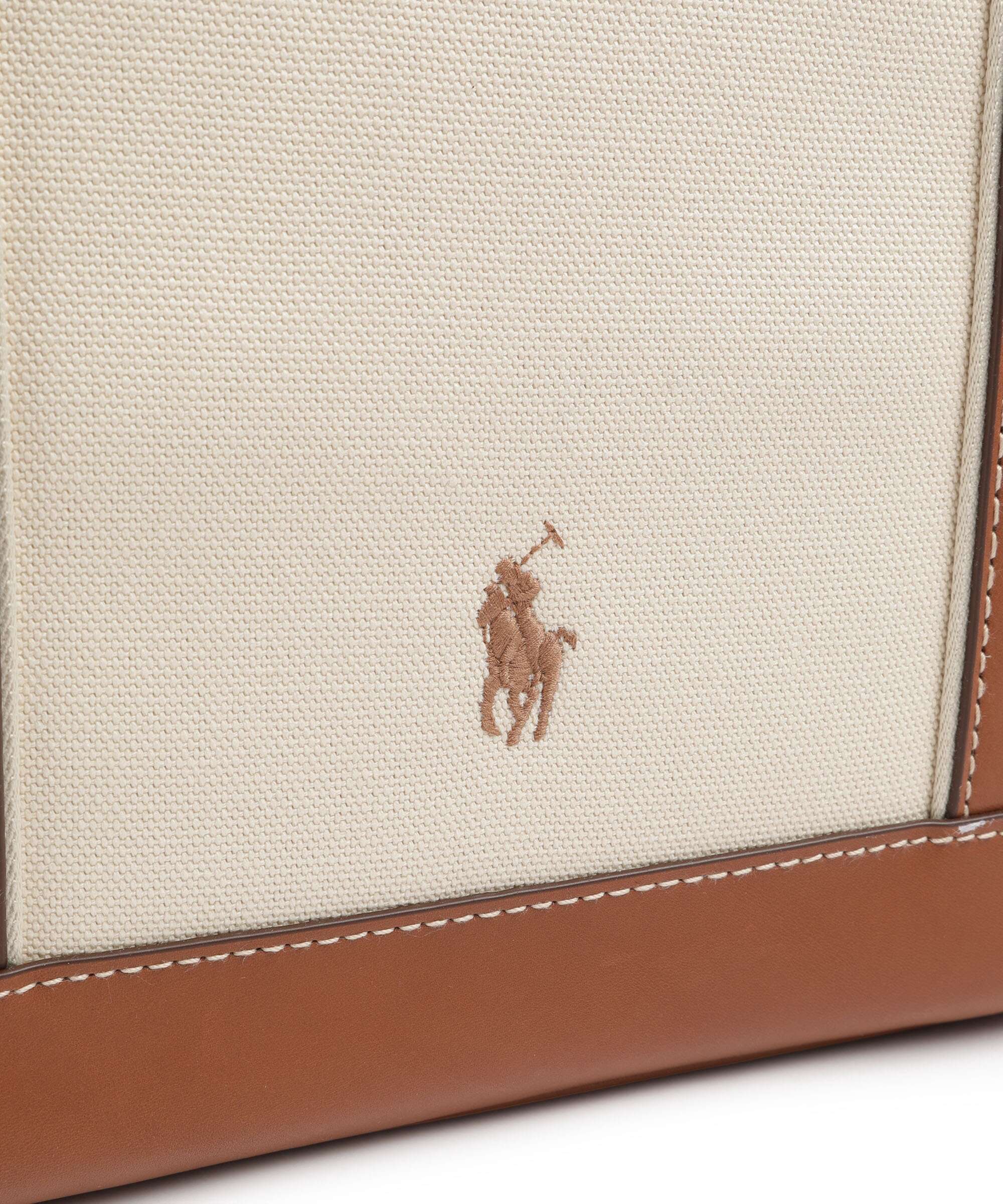Polo Ralph Lauren Canvas Medium Cabas ecru/cuoio - Image 4