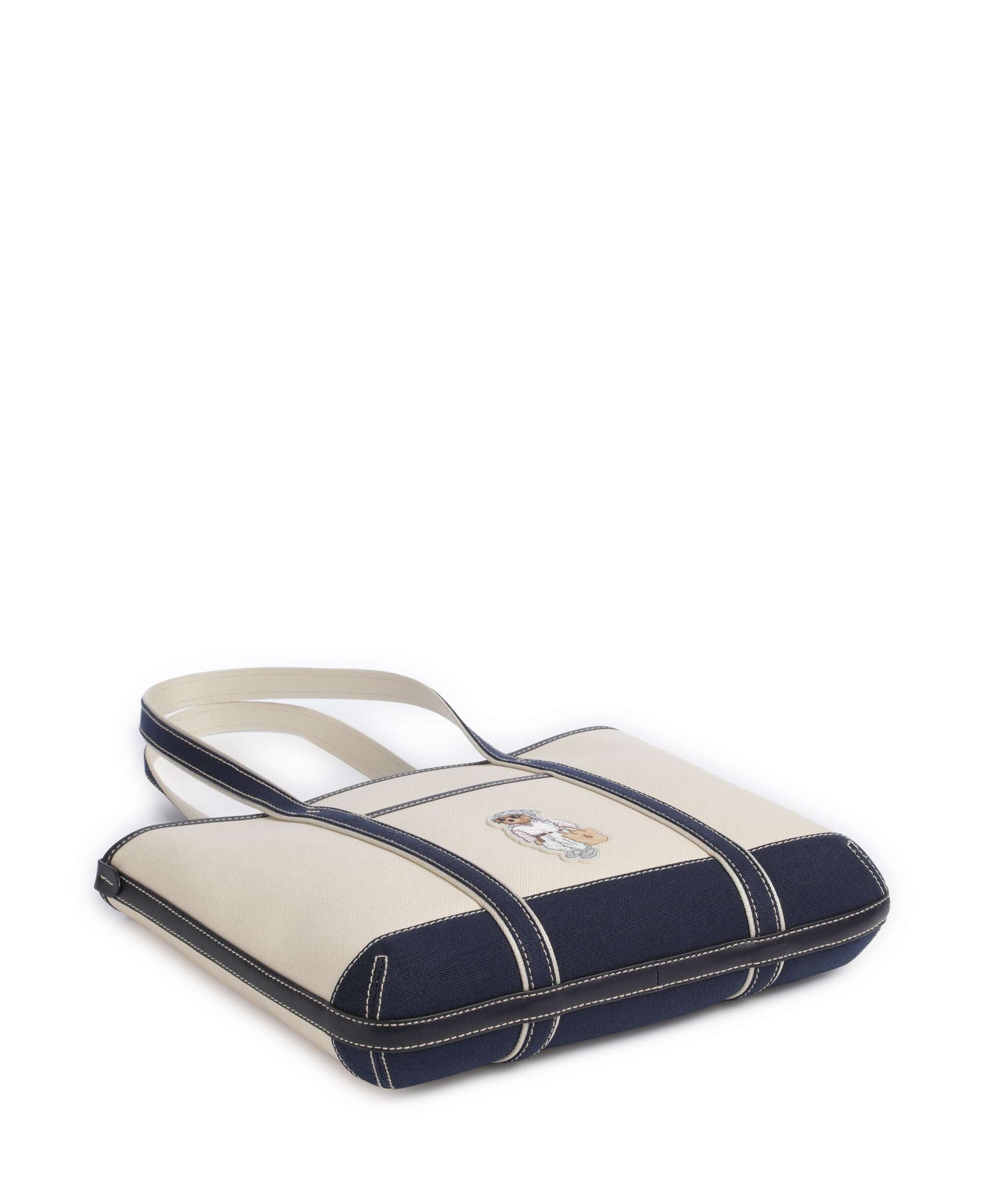 Polo Ralph Lauren Canvas Small Cabas ecru/newport navy - Image 4
