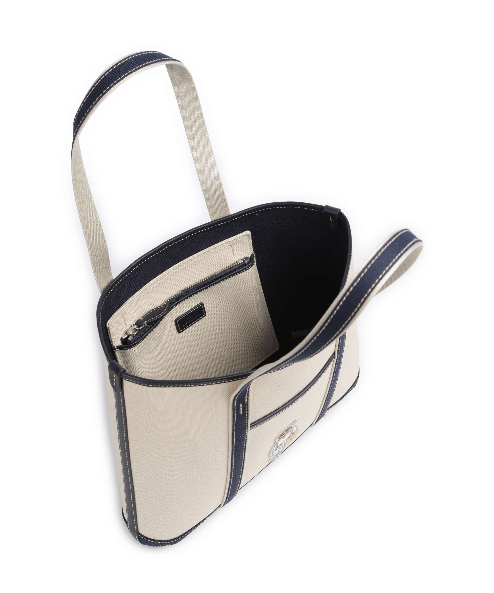 Polo Ralph Lauren Canvas Small Cabas ecru/newport navy - Image 5
