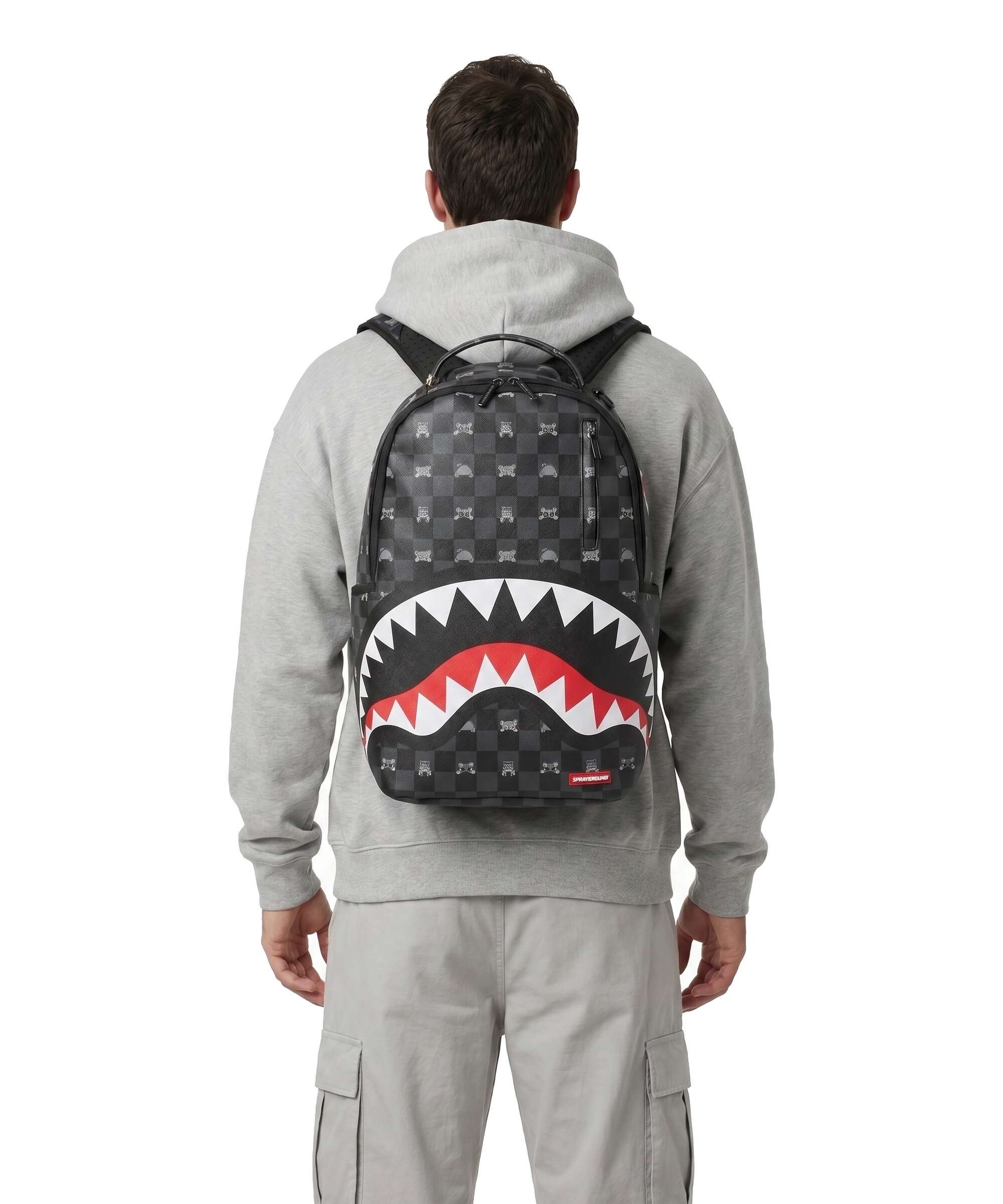 Sprayground Gray Peeking Character Check Sac à dos black - Image 3