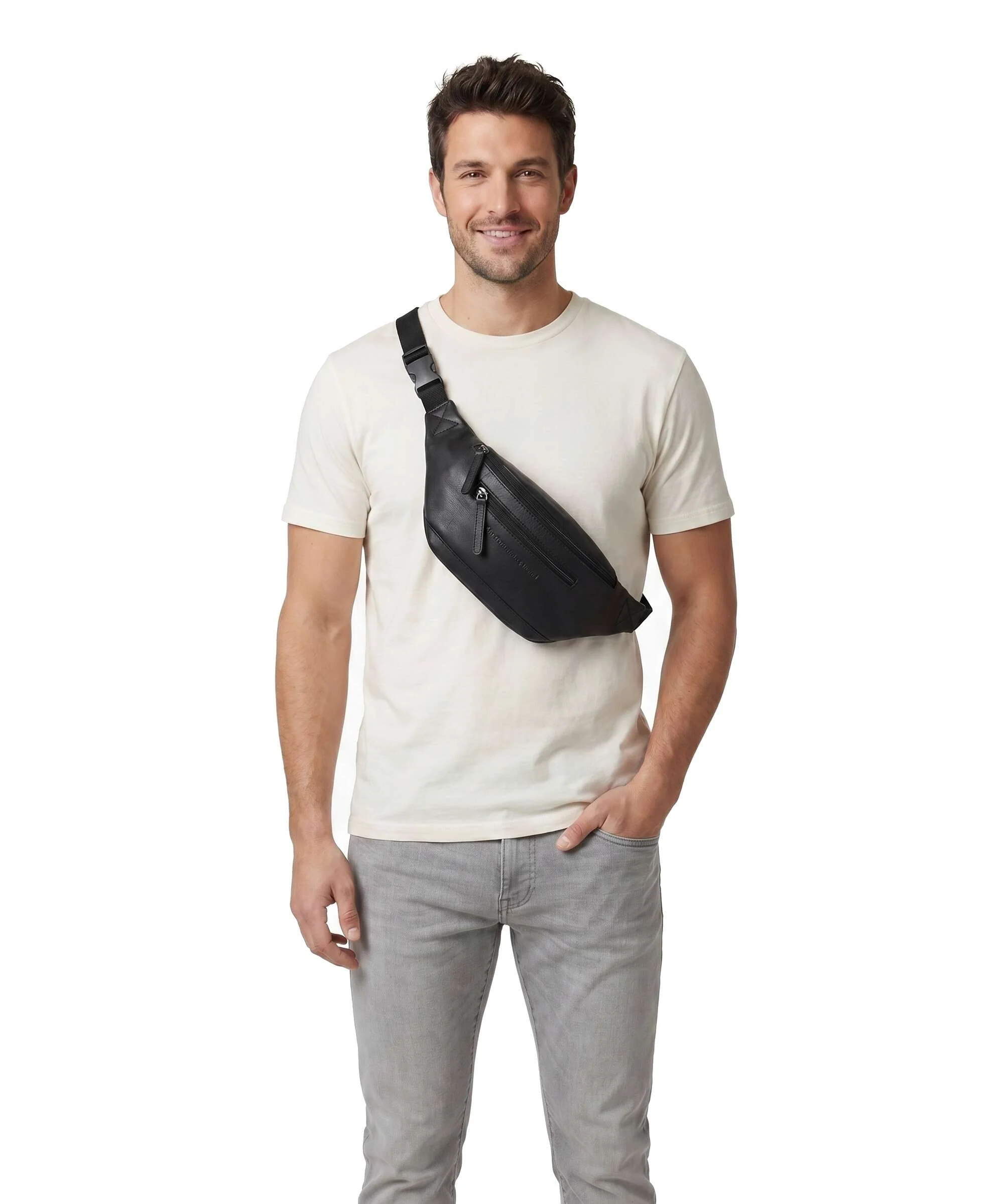 The Chesterfield Brand Wax Pull Up Cow Brana Sac banane black - Image 3