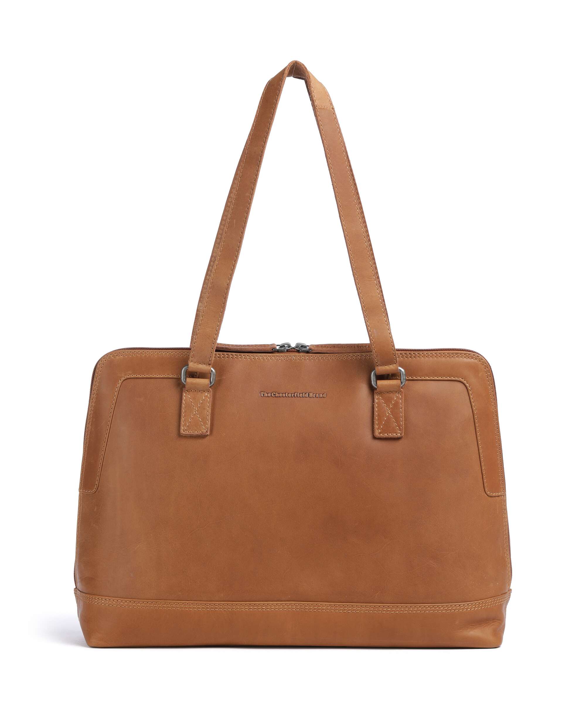 The Chesterfield Brand Wax Pull Up Cow Elvar Sac porté épaule cognac