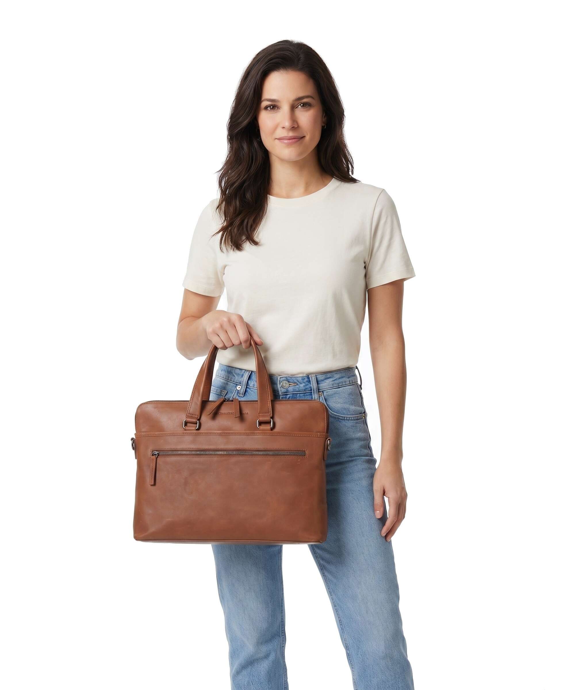 The Chesterfield Brand Wax Pull Up Cow Elvas Sac d'ordinateur cognac - Image 3