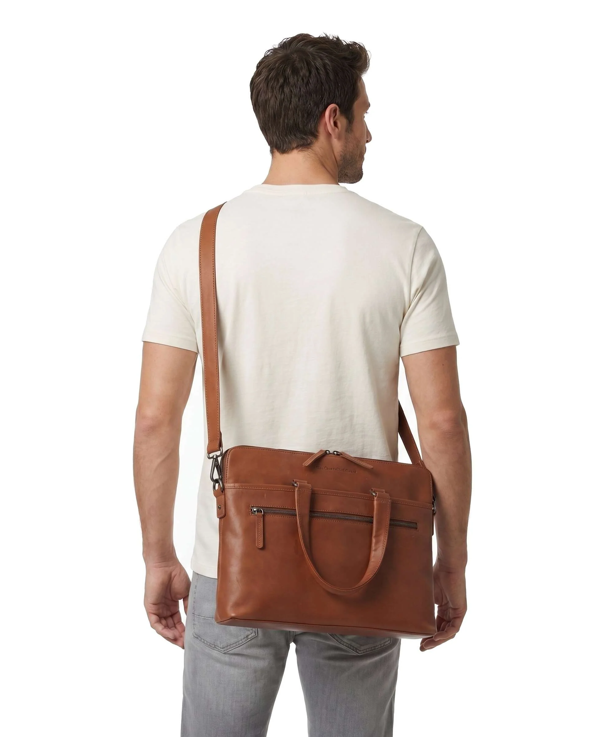 The Chesterfield Brand Wax Pull Up Cow Elvas Sac d'ordinateur cognac - Image 4