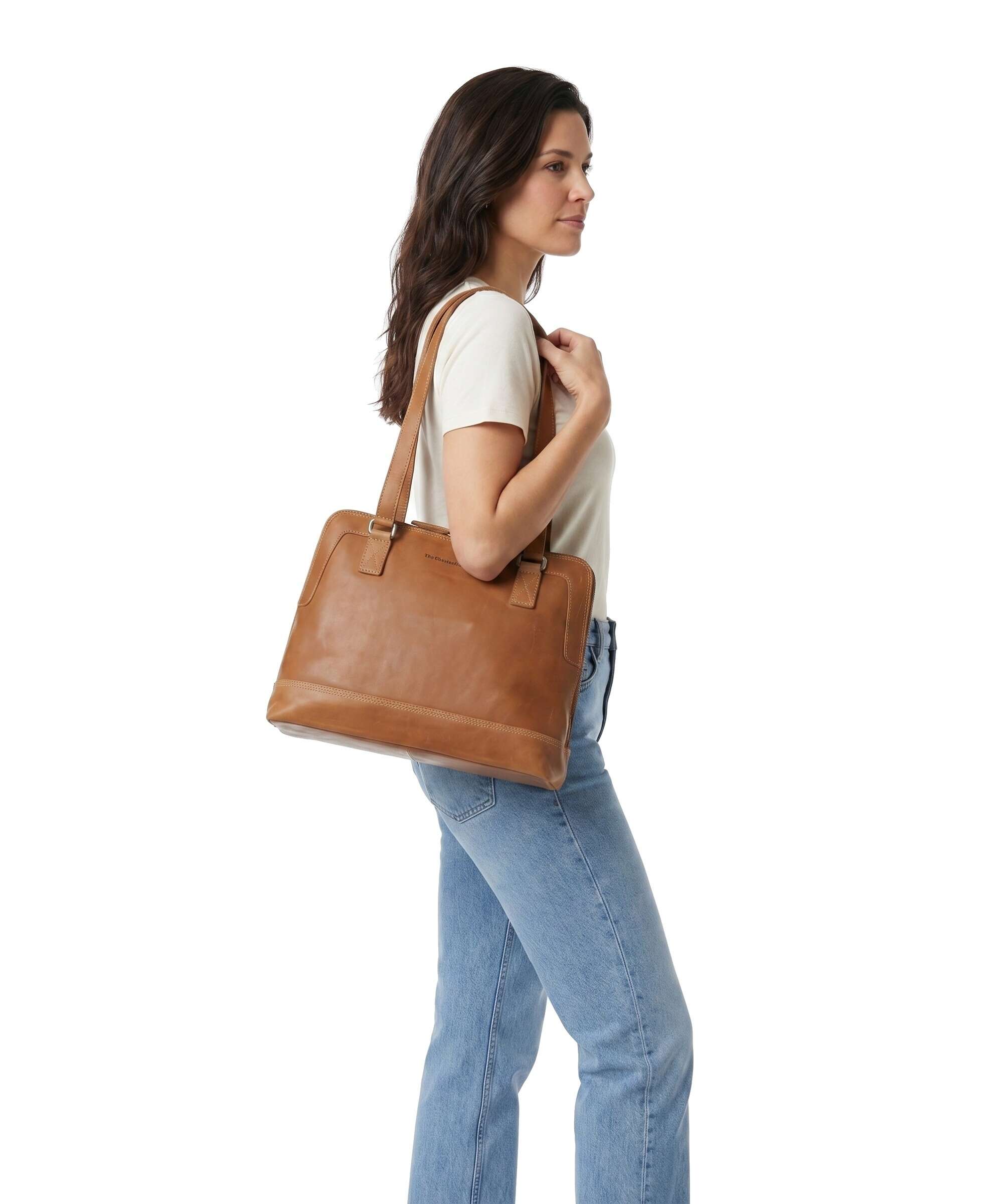The Chesterfield Brand Wax Pull Up Cow Seron Sac porté épaule cognac - Image 3