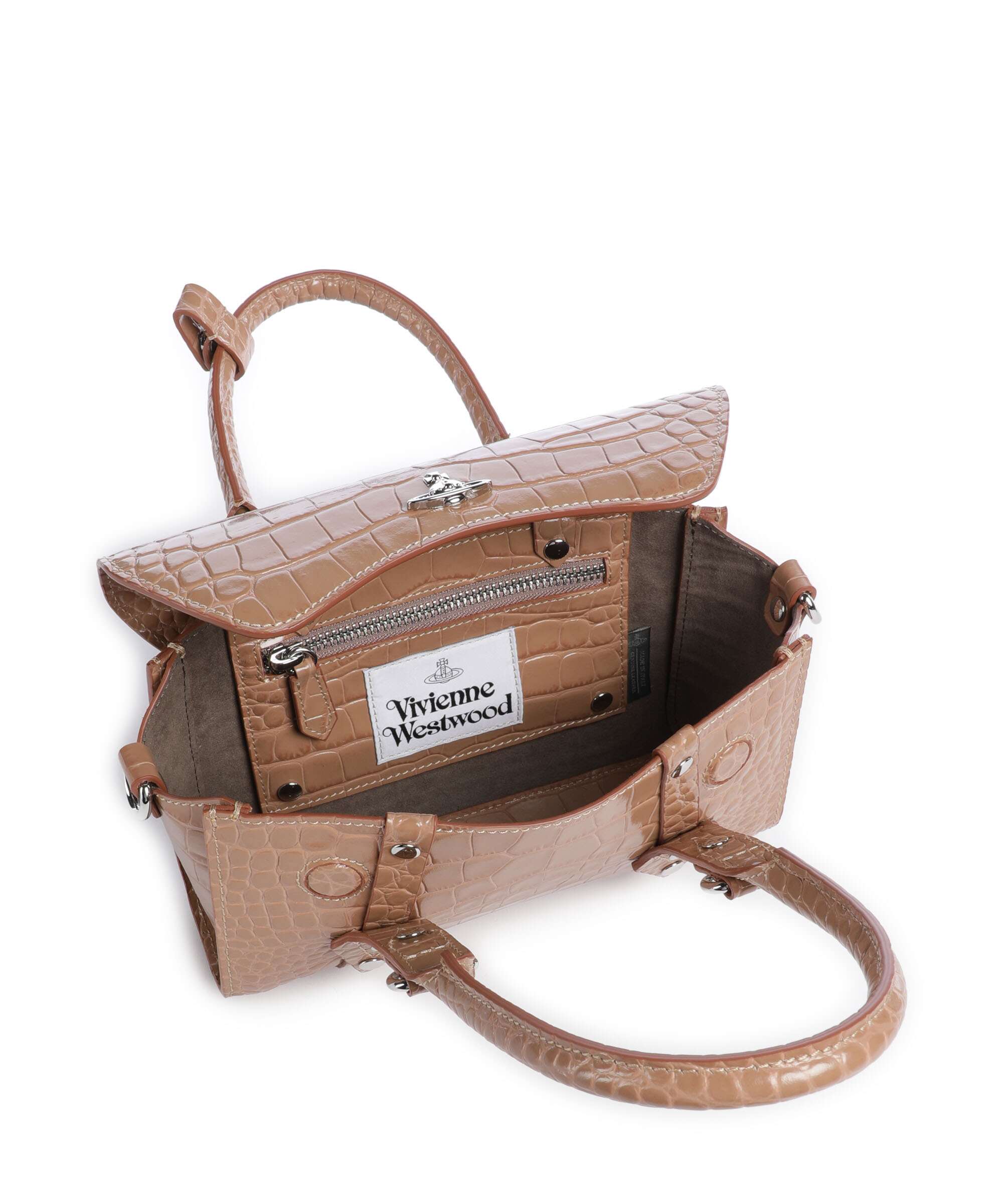 Vivienne Westwood Bettina Embossed Croc Mini Sac à main dusty pink - Image 6