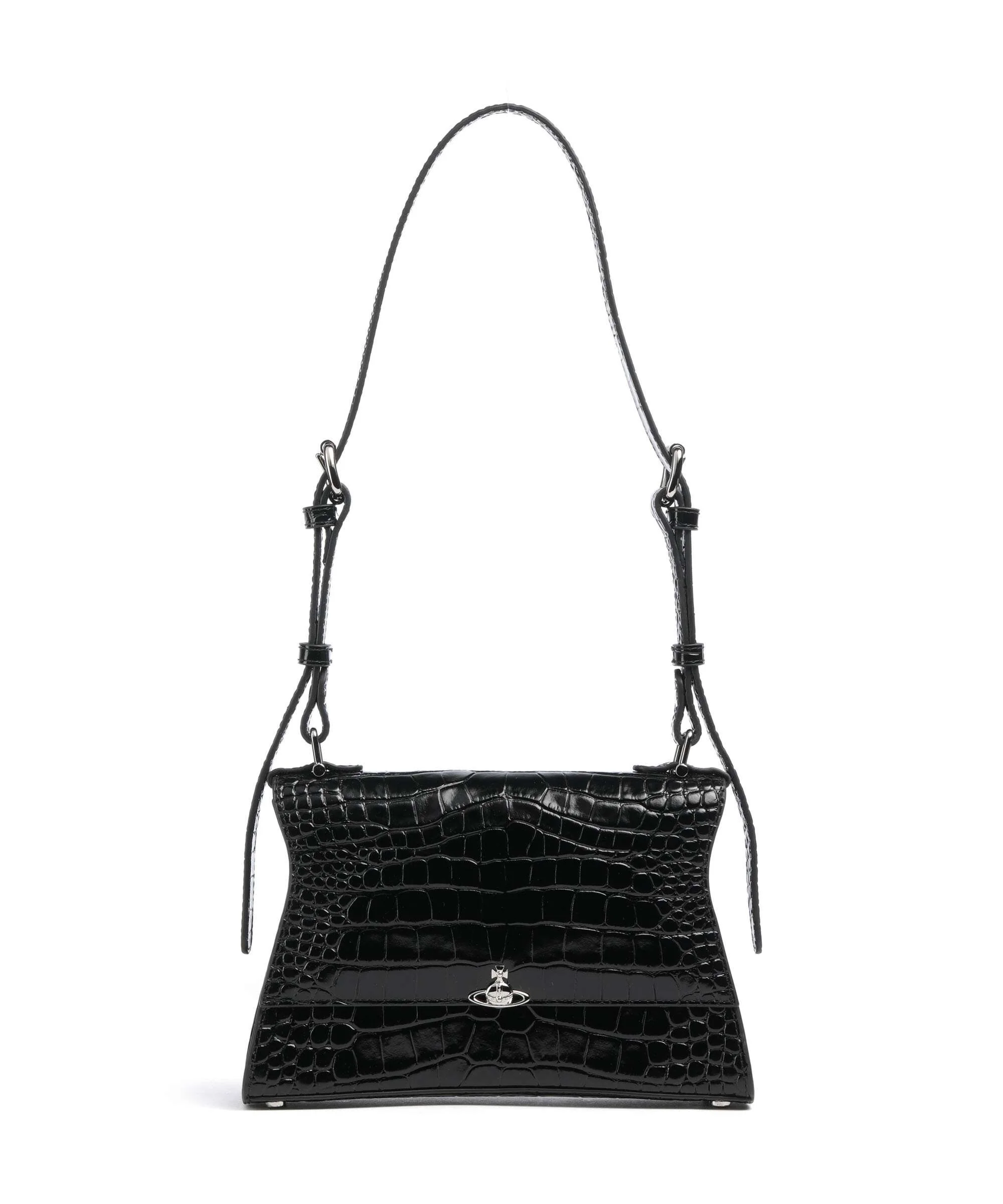 Vivienne Westwood Bianca Embossed Croc S Sac porté épaule black
