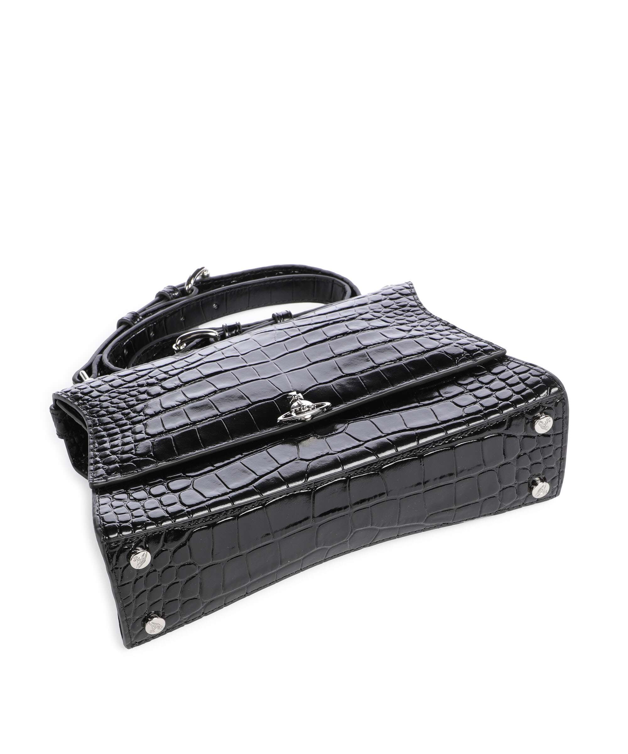 Vivienne Westwood Bianca Embossed Croc S Sac porté épaule black - Image 5