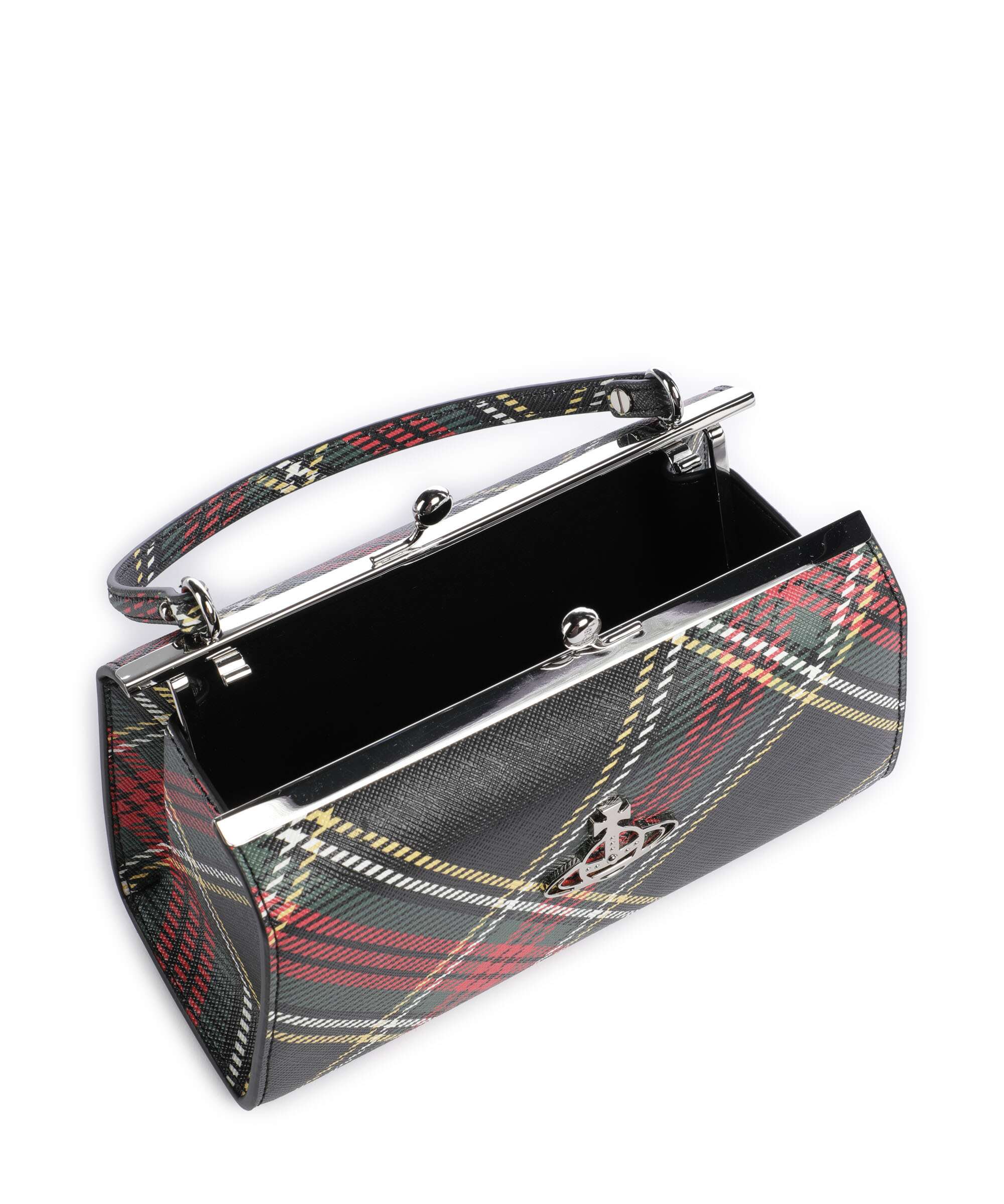 Vivienne Westwood Doll Frame Saffiano Printed XL Sac à main chelsea tartan - Image 6