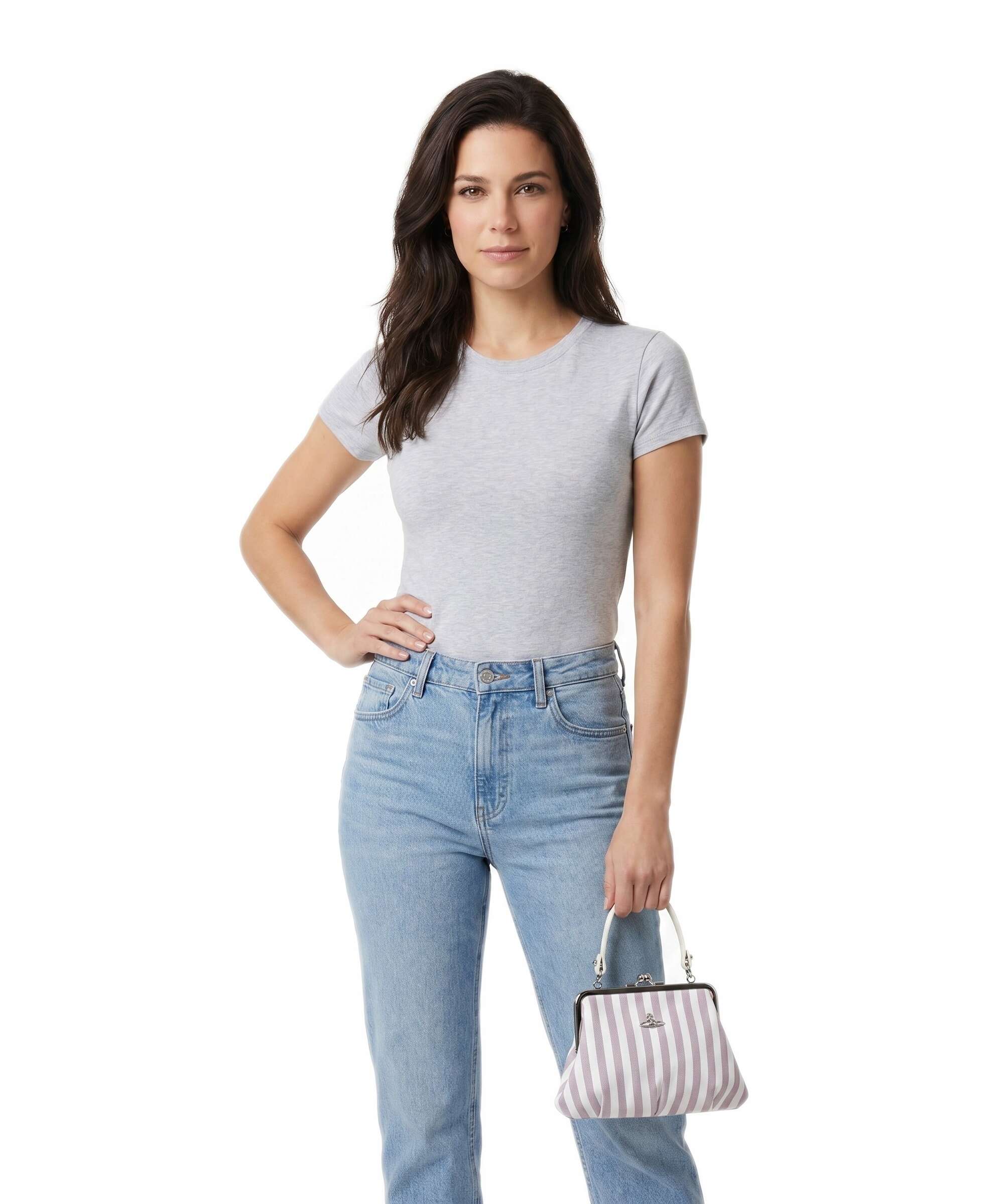 Vivienne Westwood Granny Frame Classic Oxford Shirt Sac à main burgundy stripe - Image 3