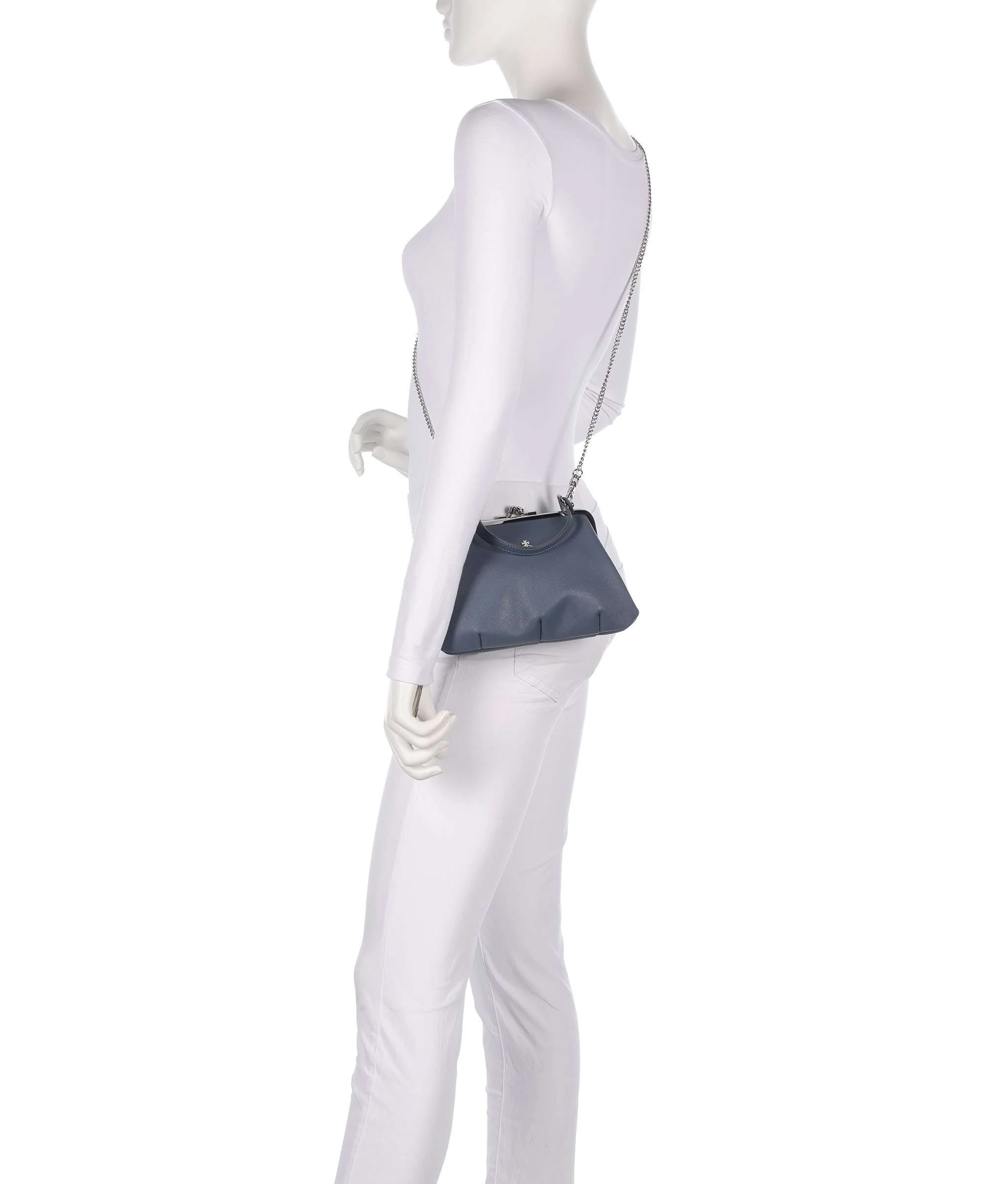 Vivienne Westwood Granny Frame Saffiano Sac à main denim blue - Image 3