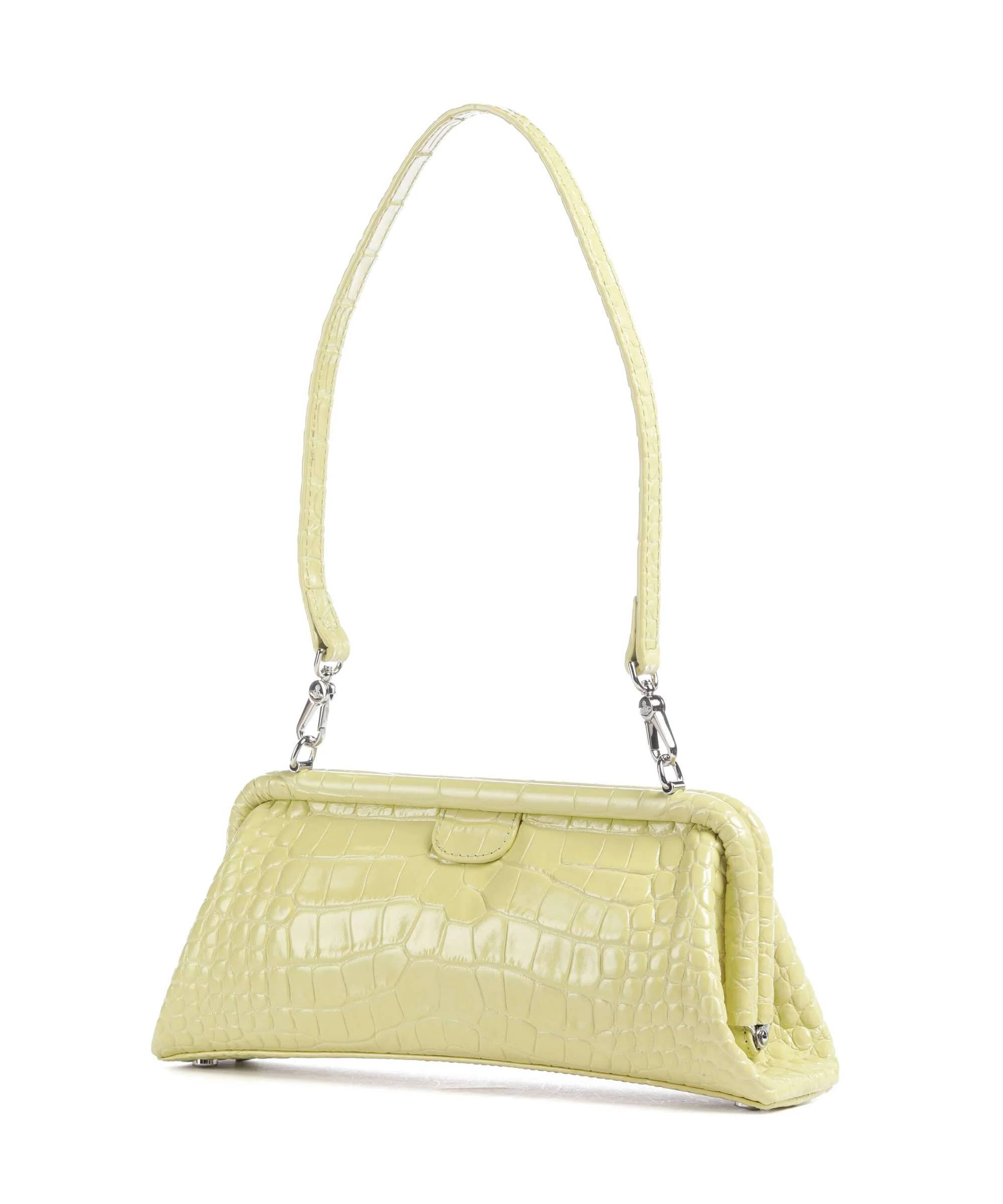 Vivienne Westwood Jane Frame Embossed Croc Sac porté épaule lime green - Image 2