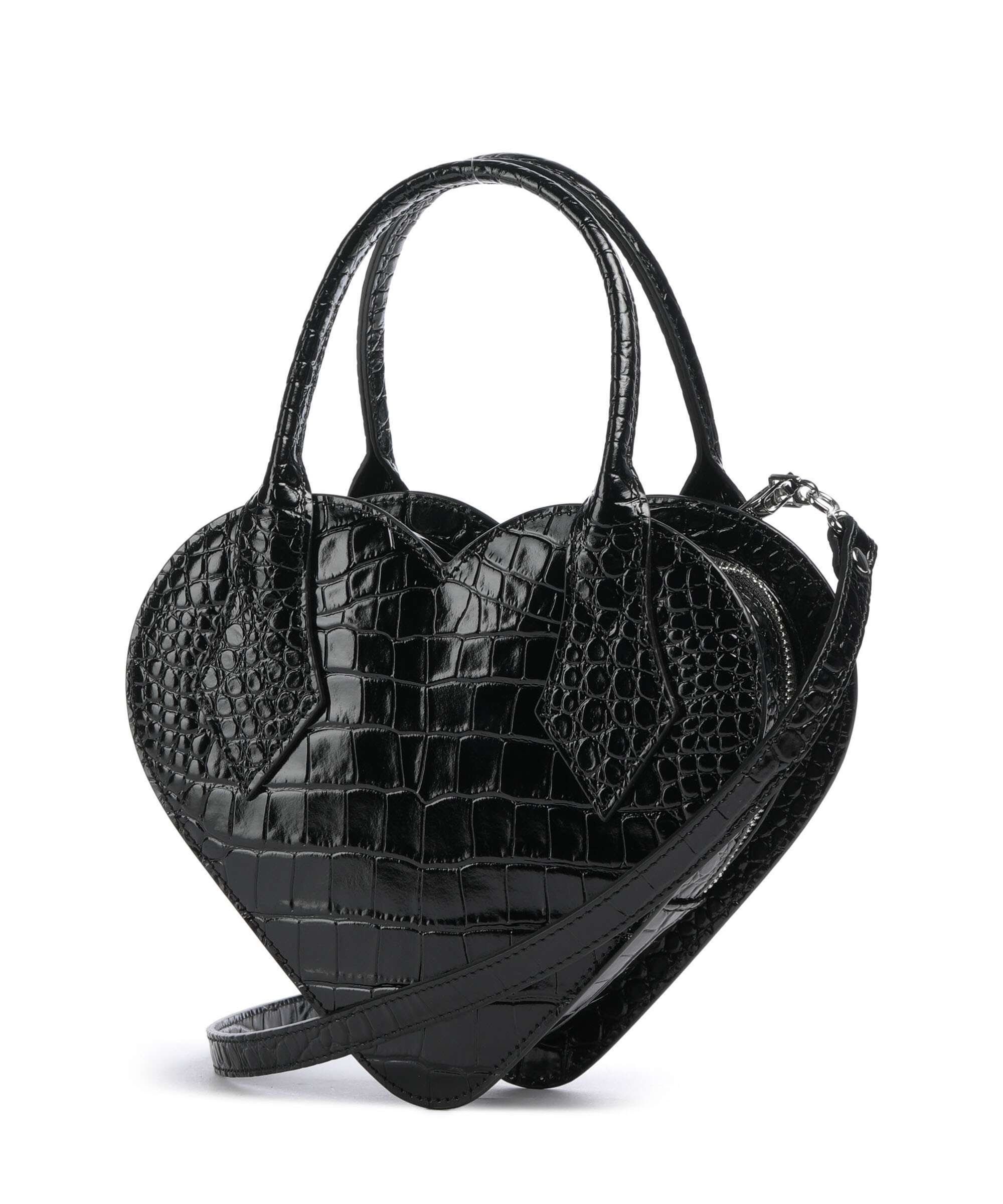 Vivienne Westwood Josephine Heart Embossed Croc Sac à main black - Image 3