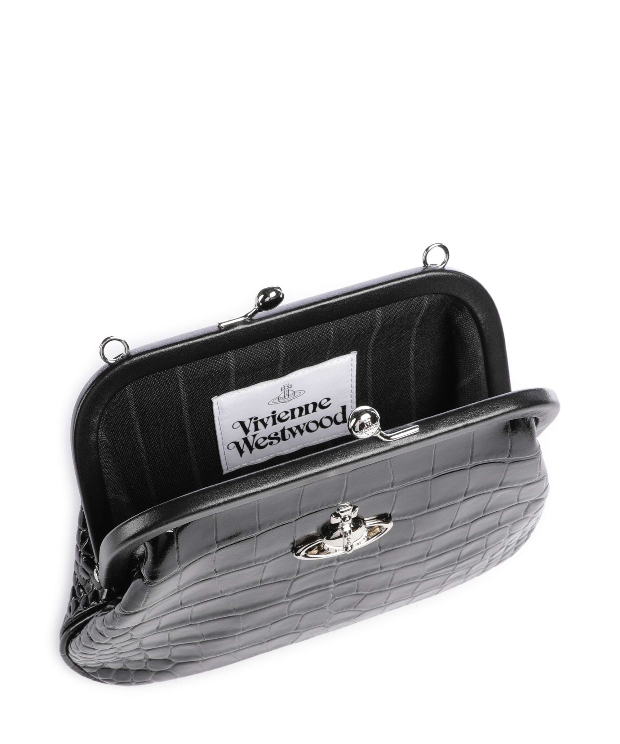 Vivienne Westwood Vivienne Embossed Croc Sac porté épaule black - Image 6